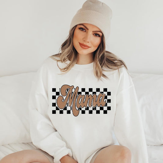 Checker Mama Crewneck Sweatshirt or T-Shirt