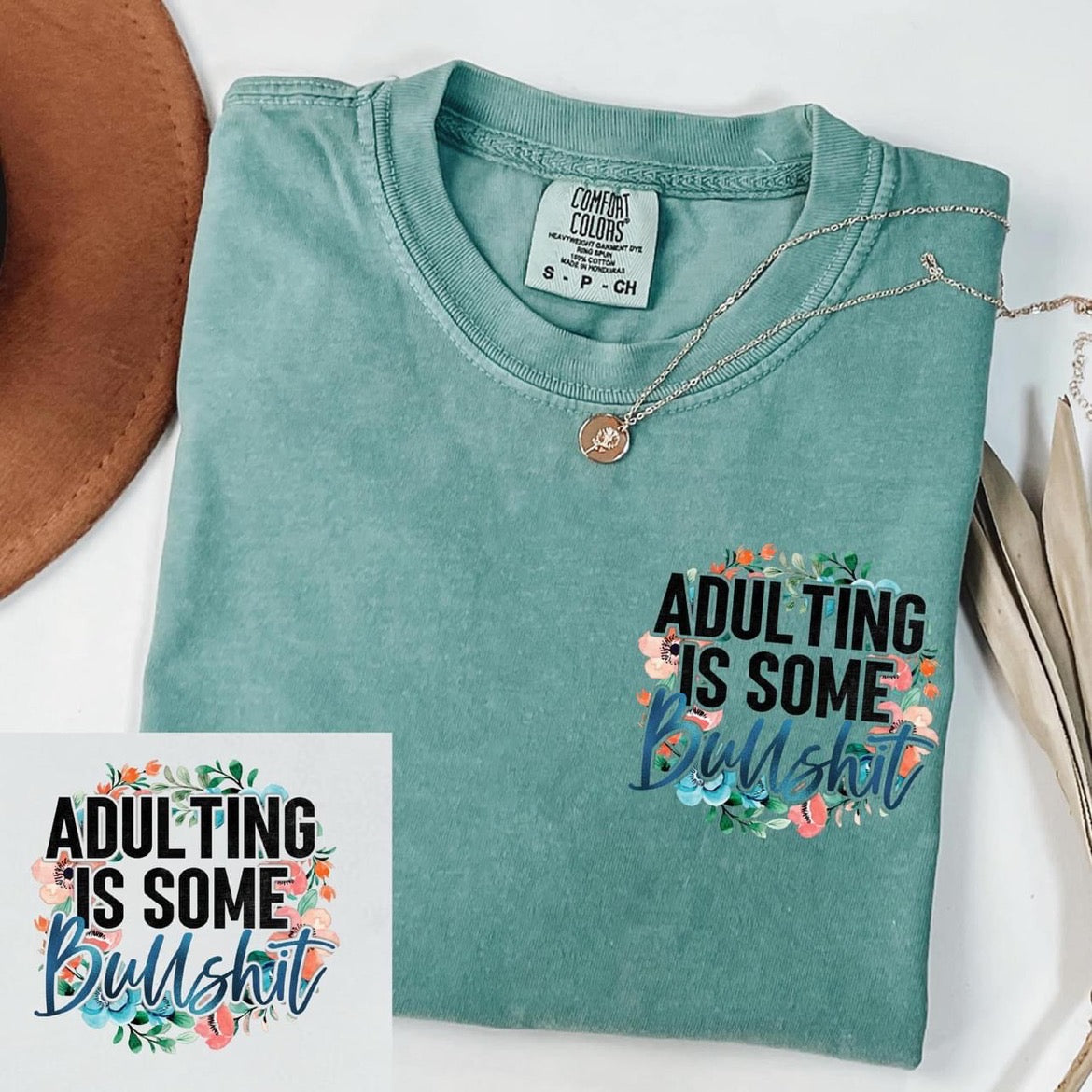 Adulting Crewneck Sweatshirt or T-Shirt