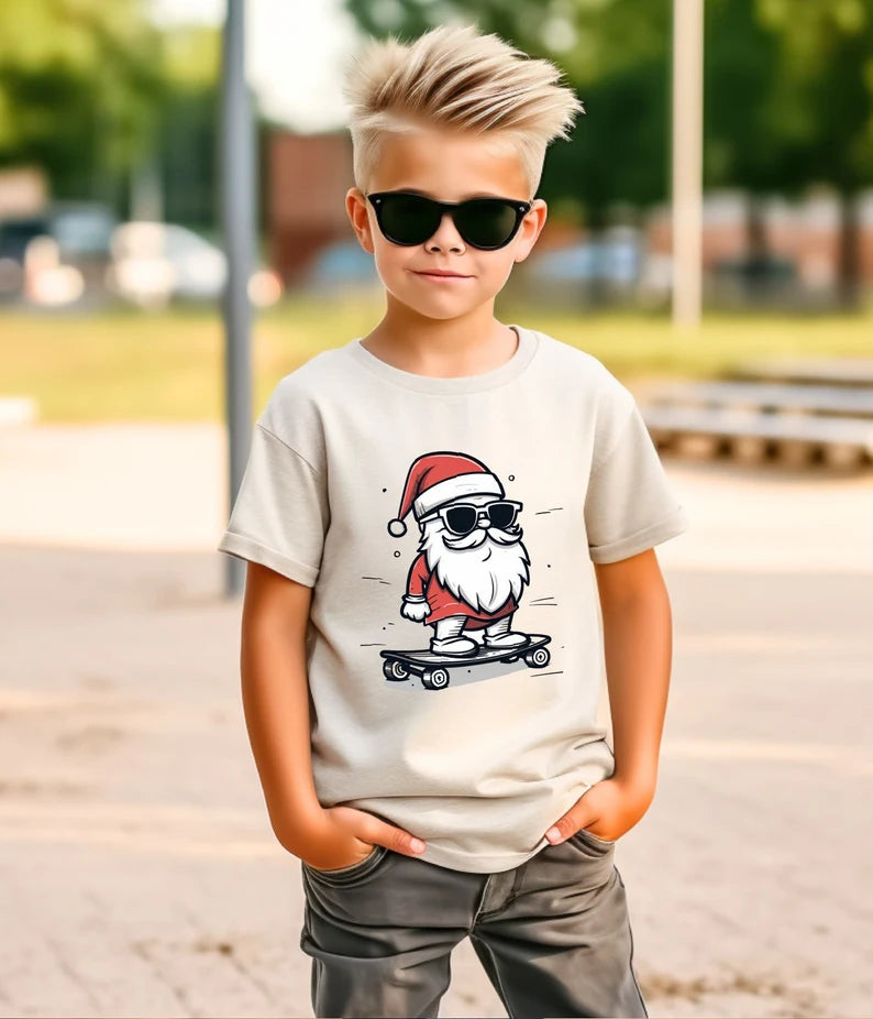 Skateboard Santa Crew Sweatshirt & Tee